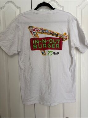 In N Out 75th Anniversary White Graphic Tee L